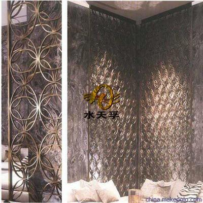 不銹鋼雕花雙層拼接加工紅古銅屏風(fēng) 現(xiàn)代簡(jiǎn)約時(shí)尚